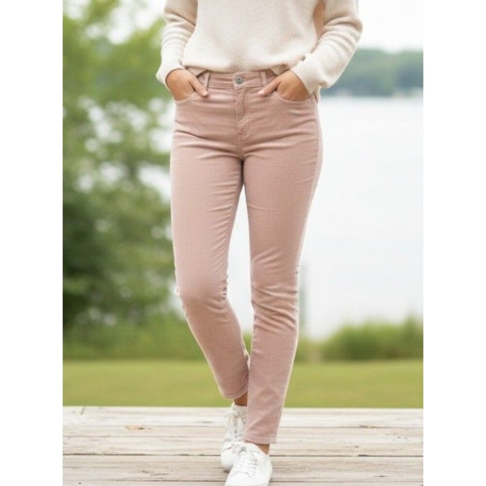 Ann Taylor Loft Size 12 Corduroy Jeans Modern Skinny Dusty Rose Stretch Casual